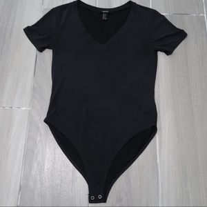 Forever 21 Navy V Neck Bodysuit